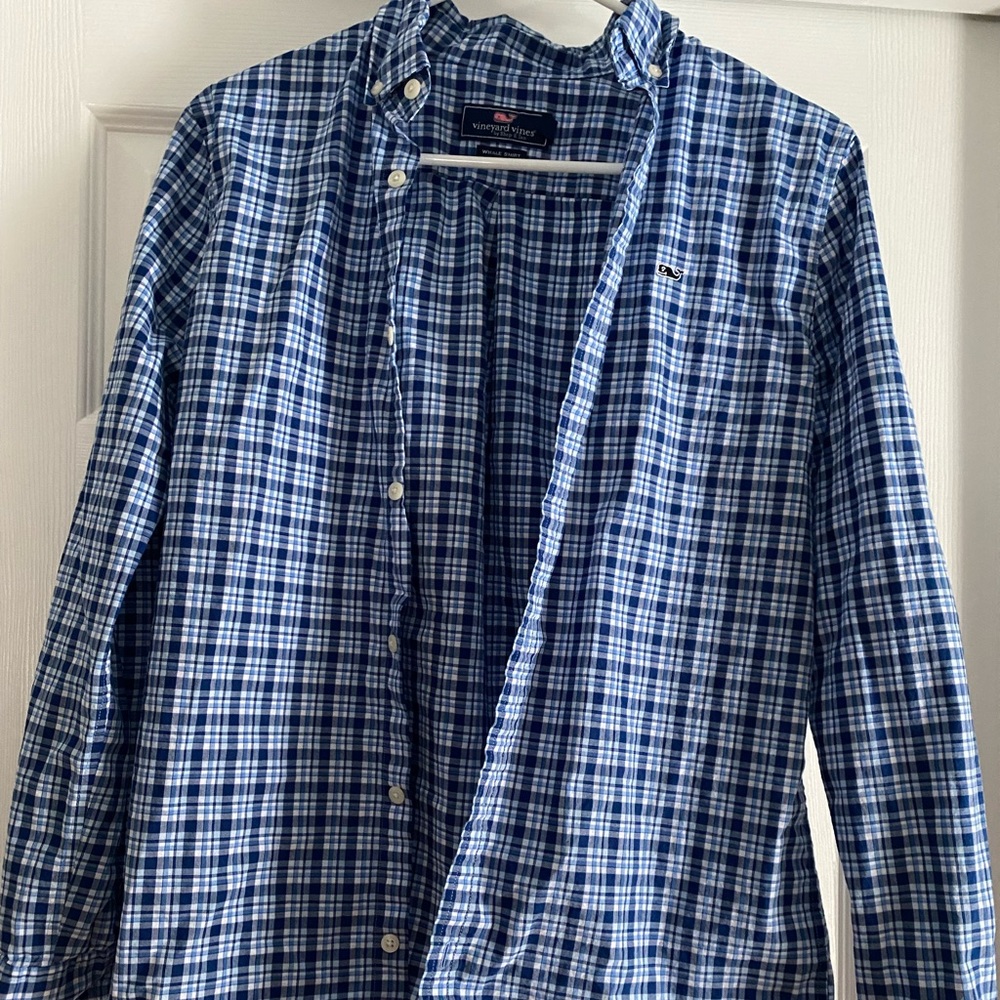 Blue plaid Whale Shirt